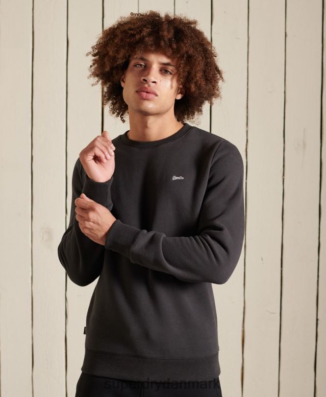 Superdry mørkegrå Mænd tøj vintage logo broderet crew sweatshirt 868VH5214