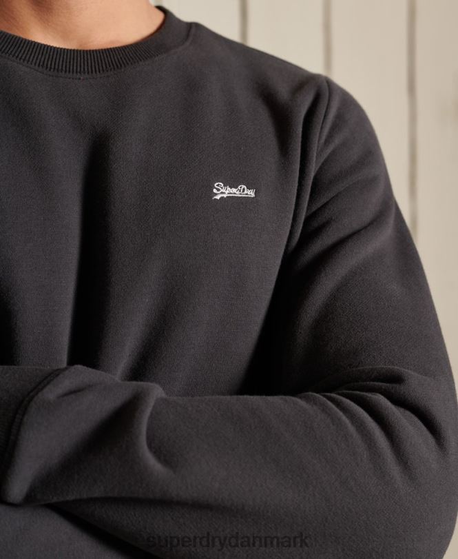 Superdry mørkegrå Mænd tøj vintage logo broderet crew sweatshirt 868VH5214
