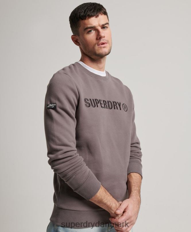 Superdry mørkegrå Mænd tøj virksomhedslogo work crew sweatshirt 868VH5203