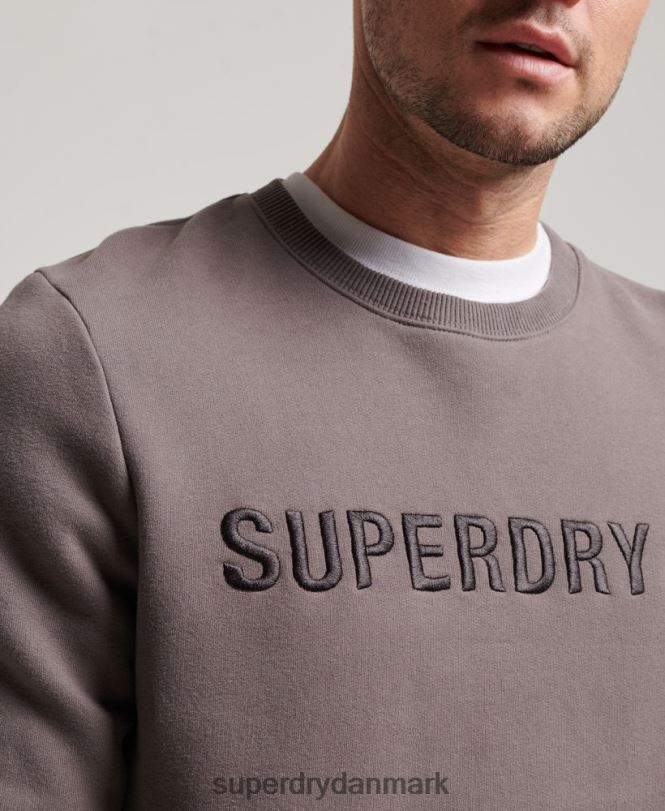 Superdry mørkegrå Mænd tøj virksomhedslogo work crew sweatshirt 868VH5203