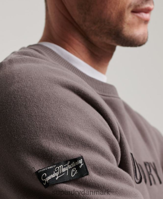 Superdry mørkegrå Mænd tøj virksomhedslogo work crew sweatshirt 868VH5203