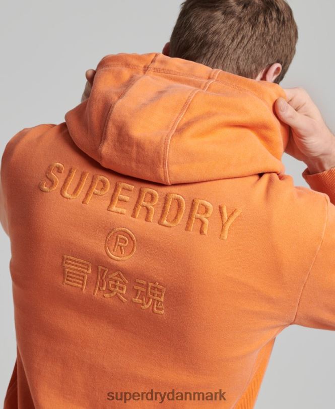 Superdry orange Mænd tøj kode logo beklædningsgenstand farvestof løs hættetrøje 868VH5227