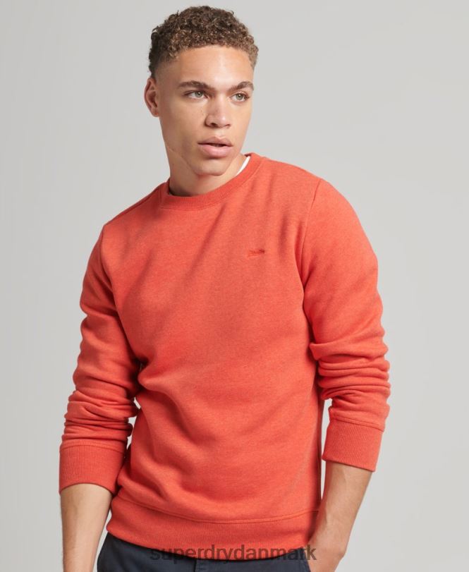 Superdry orange Mænd tøj Økologisk bomuld essentiel logo crew sweatshirt 868VH4995