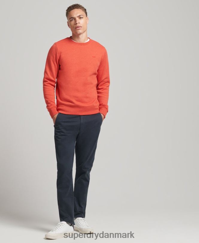 Superdry orange Mænd tøj Økologisk bomuld essentiel logo crew sweatshirt 868VH4995