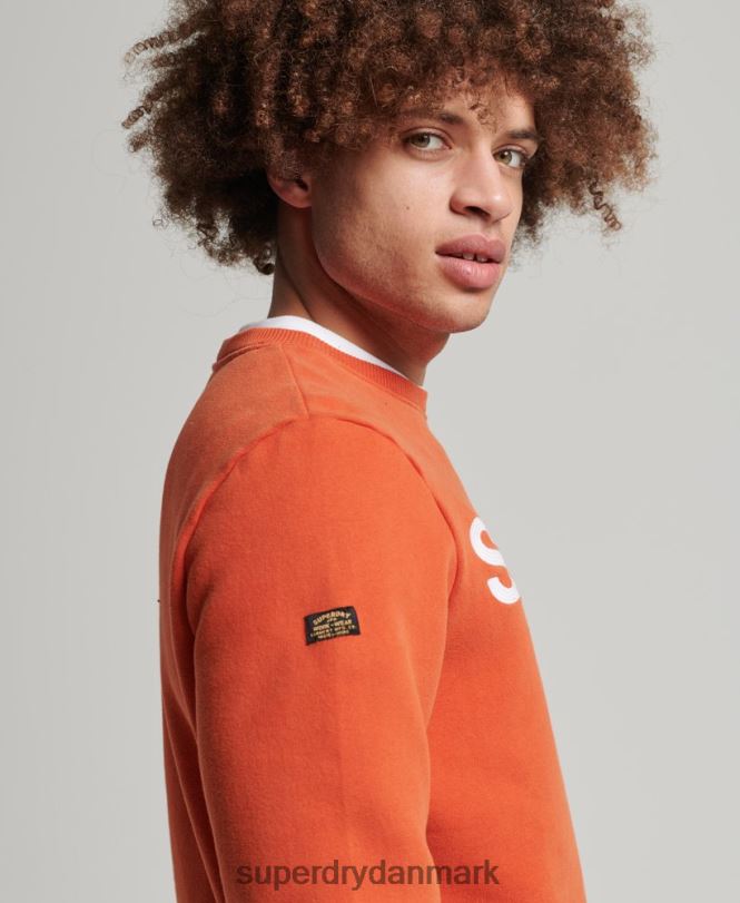 Superdry orange Mænd tøj vintage klassisk crew sweatshirt 868VH5143