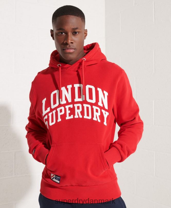 Superdry rød Mænd tøj city ​​college hættetrøje 868VH5215