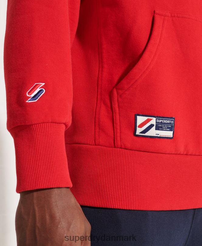 Superdry rød Mænd tøj city ​​college hættetrøje 868VH5215