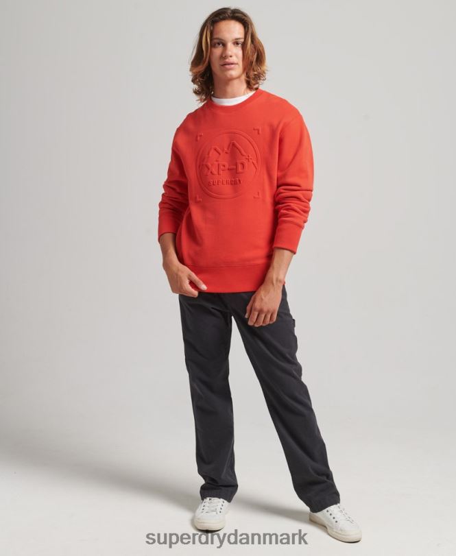 Superdry rød Mænd tøj ekspedition løs besætning sweatshirt 868VH5013