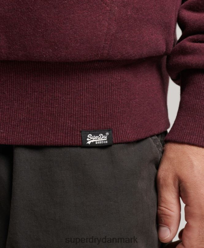 Superdry rød Mænd tøj essentiel borgforet hættetrøje med lynlås 868VH5032
