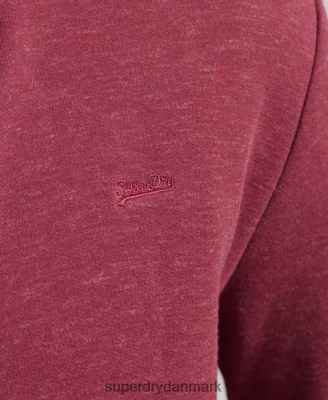 Superdry rød Mænd tøj organisk bomuld vintage logo lynlås spor top 868VH5112