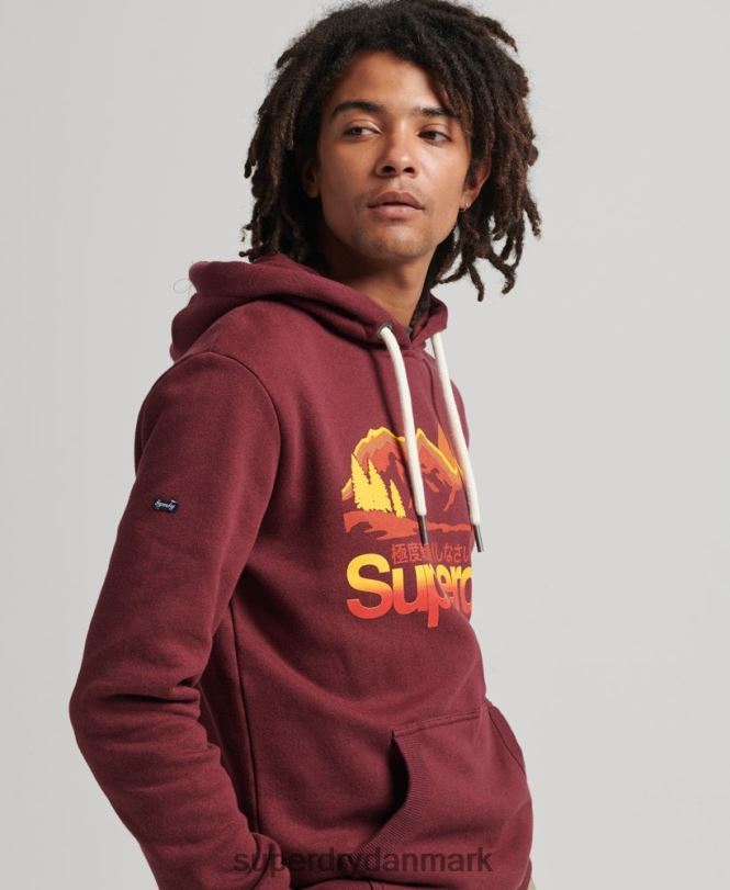Superdry rød Mænd tøj vintage kerne logo fantastisk udendørs hættetrøje 868VH5009