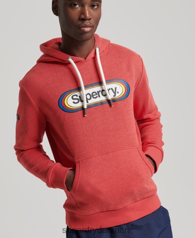 Superdry rød Mænd tøj vintage kerne-logo sæsonbestemt hættetrøje 868VH5117