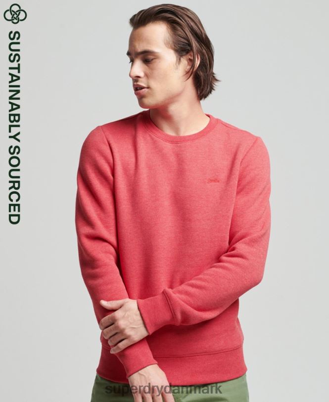 Superdry rød Mænd tøj vintage logo crew sweatshirt i økologisk bomuld 868VH5124