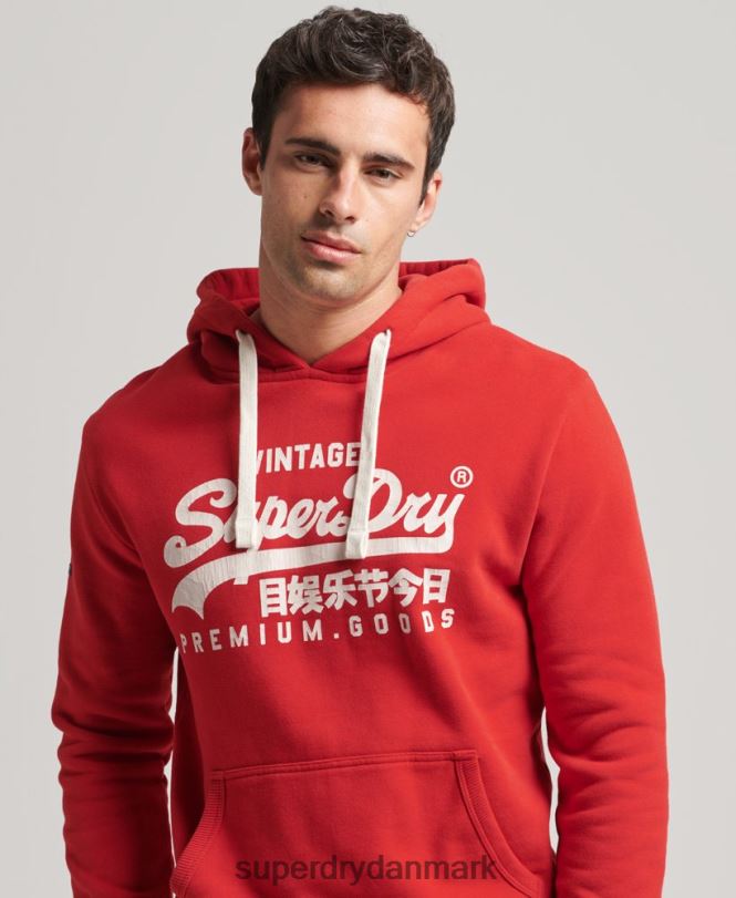 Superdry rød Mænd tøj vintage logo heritage hættetrøje 868VH5162