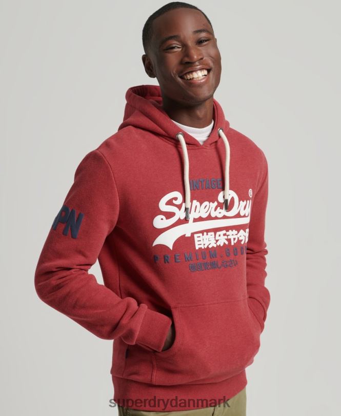 Superdry rød Mænd tøj vintage logo klassisk hættetrøje 868VH5156
