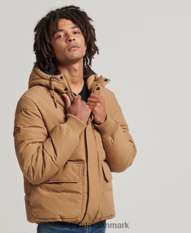 Superdry Brun Mænd tøj bjerg puffer jakke 868VH4467