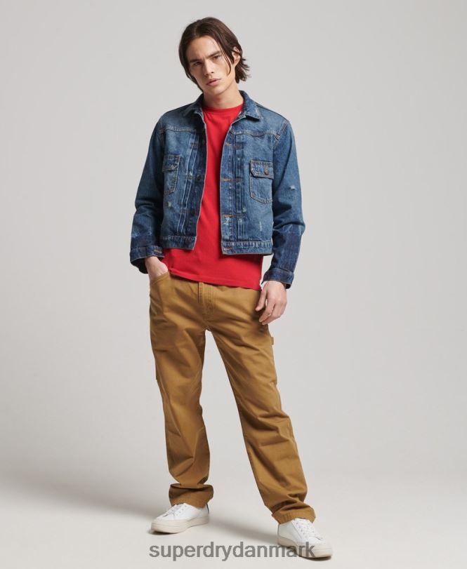 Superdry mørkeblå Mænd tøj vintage worker trucker jakke 868VH4617