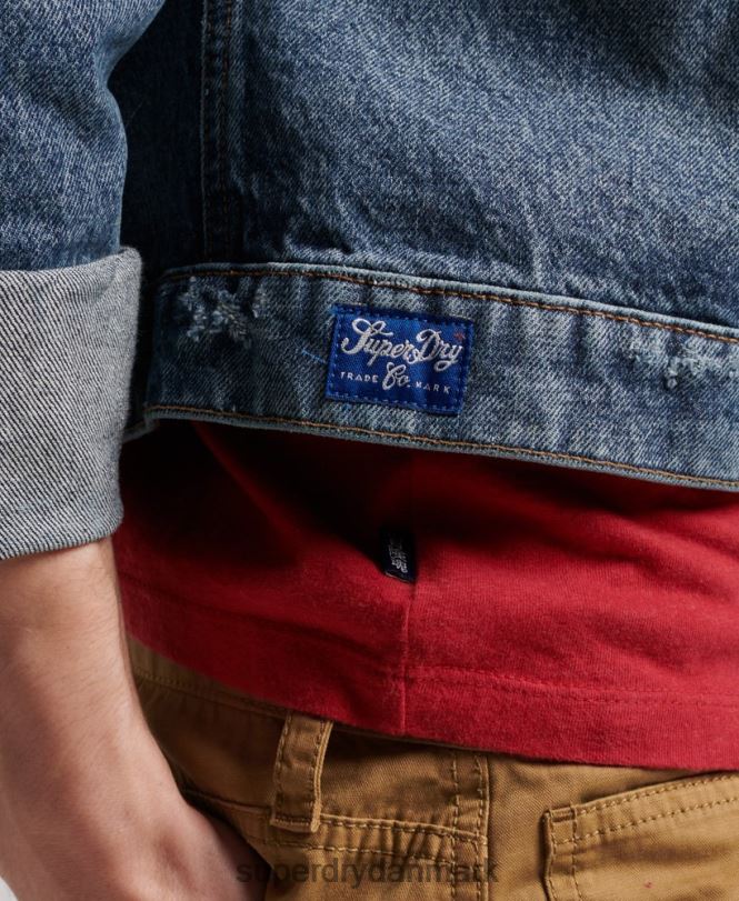 Superdry mørkeblå Mænd tøj vintage worker trucker jakke 868VH4617