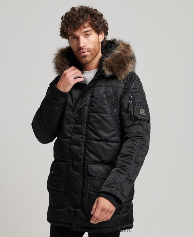 Superdry mørkegrå Mænd tøj chinook parka jakke 868VH4447