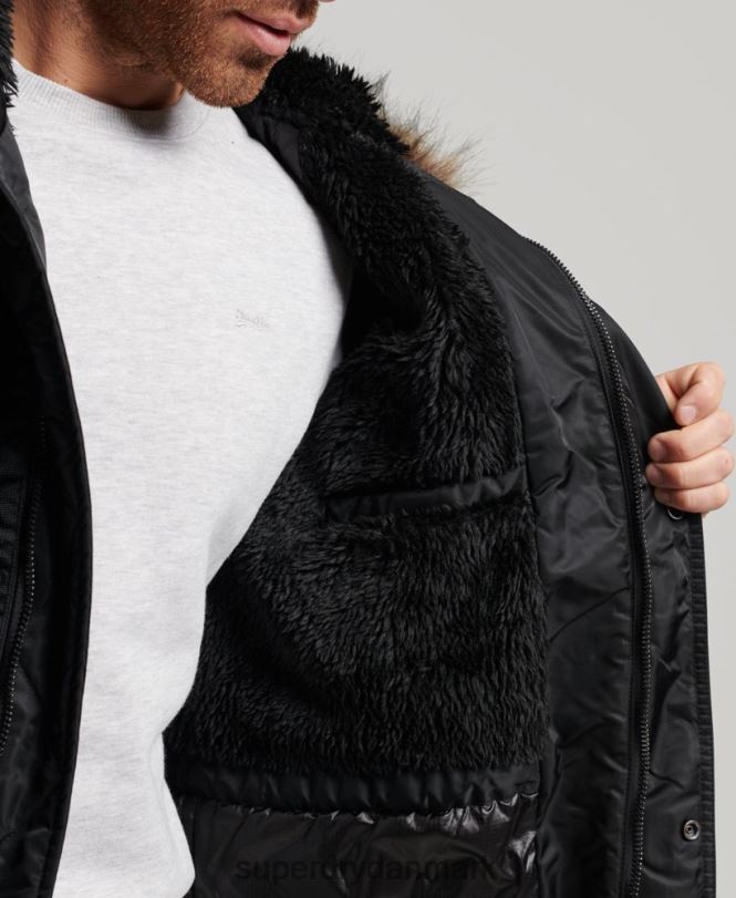Superdry mørkegrå Mænd tøj chinook parka jakke 868VH4447