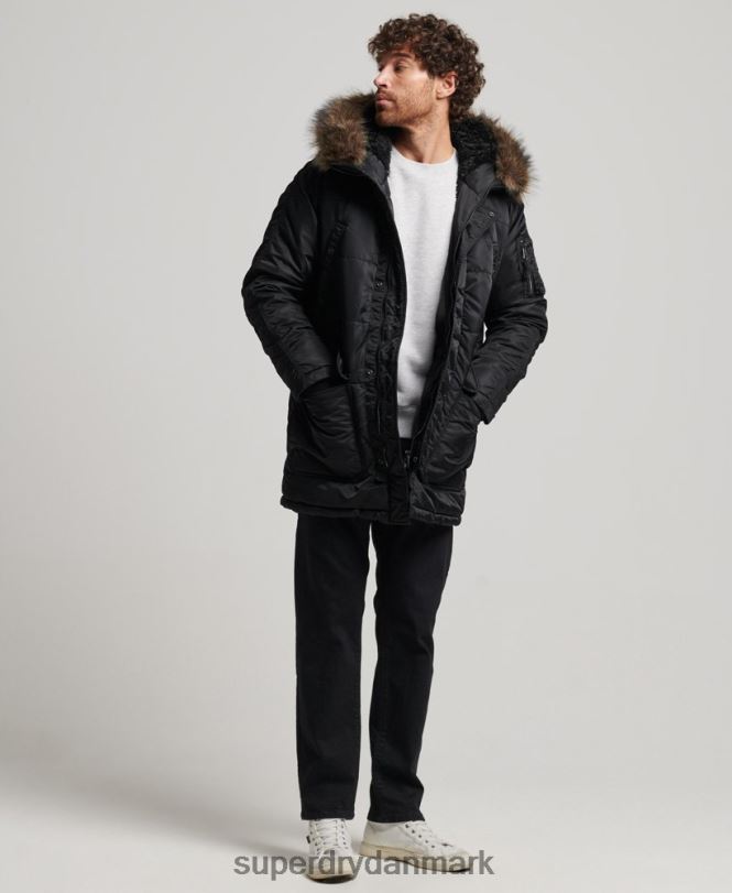 Superdry mørkegrå Mænd tøj chinook parka jakke 868VH4447