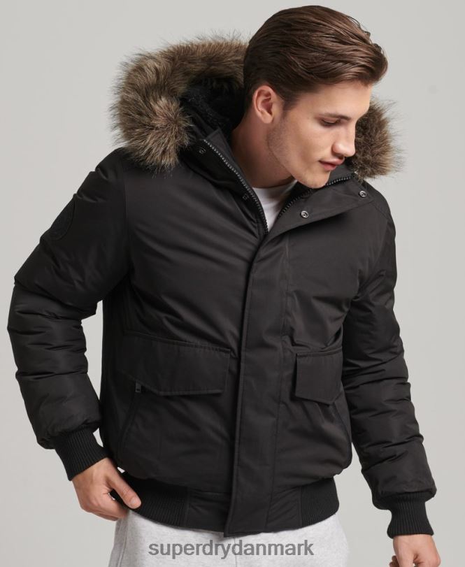 Superdry mørkegrå Mænd tøj everest bomber jakke 868VH4503