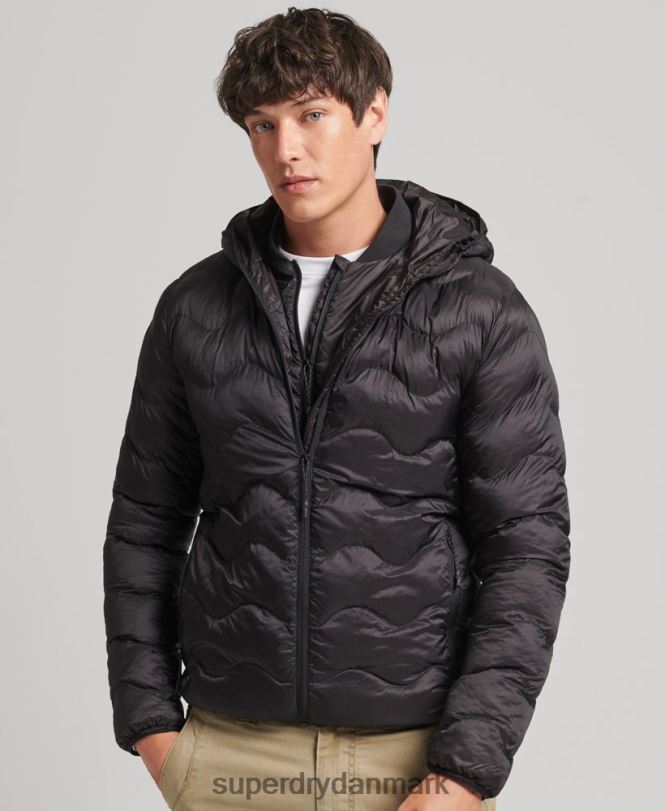Superdry mørkegrå Mænd tøj mellemlagsjakke med hætte 868VH4506