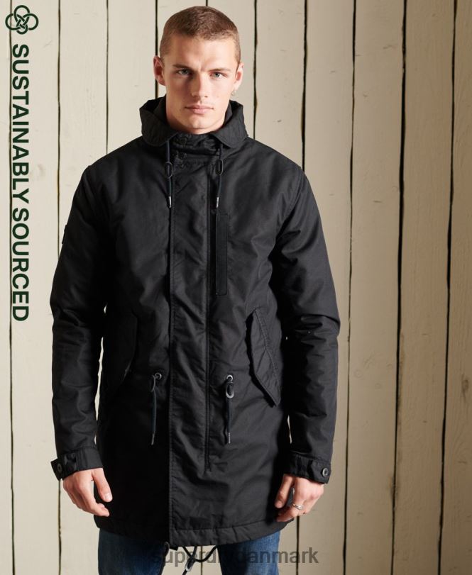 Superdry mørkegrå Mænd tøj militær fiskehale parka 868VH4687