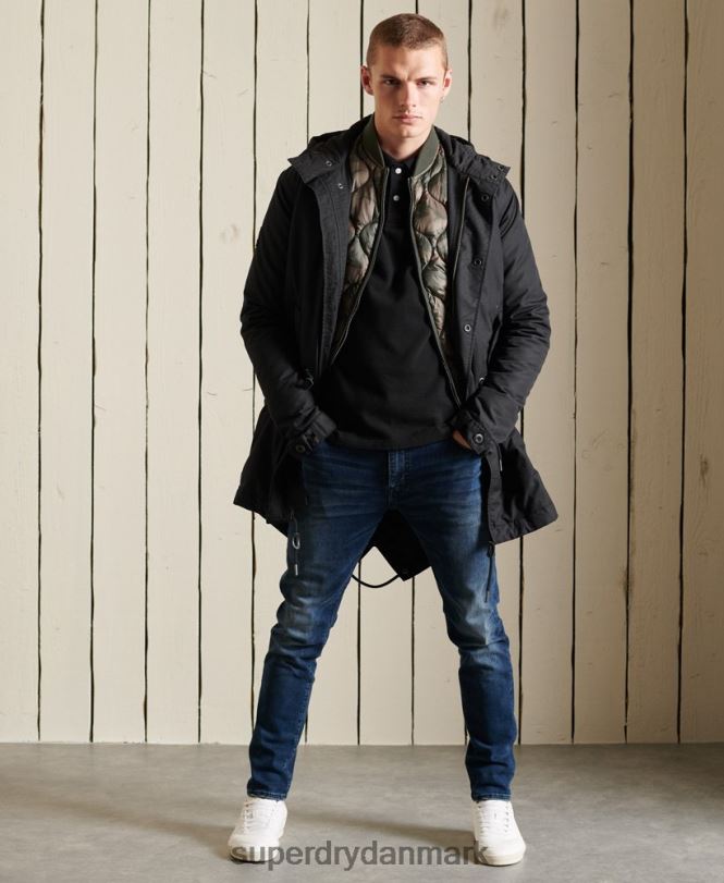 Superdry mørkegrå Mænd tøj militær fiskehale parka 868VH4687