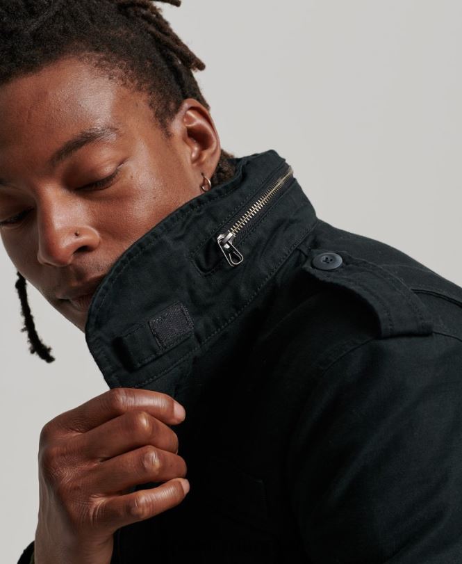 Superdry mørkegrå Mænd tøj militær m65 field borg foret jakke 868VH4434
