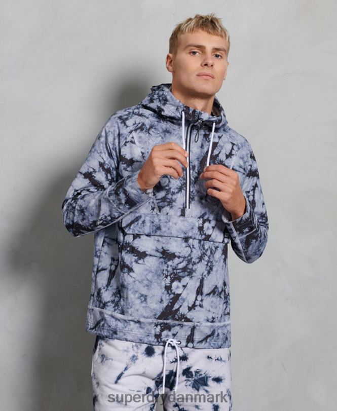 Superdry mørkegrå Mænd tøj overheadjakke i kontrast 868VH1182