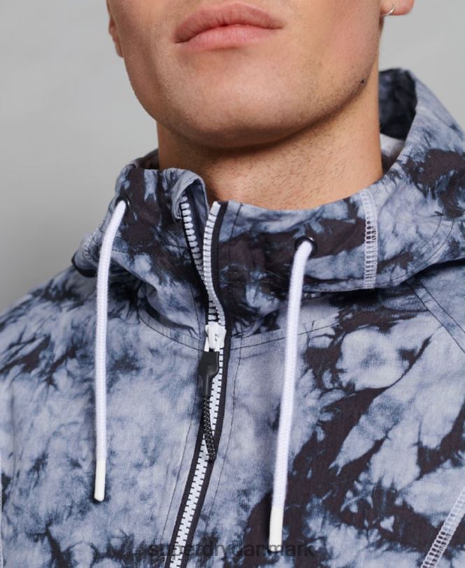 Superdry mørkegrå Mænd tøj overheadjakke i kontrast 868VH1182