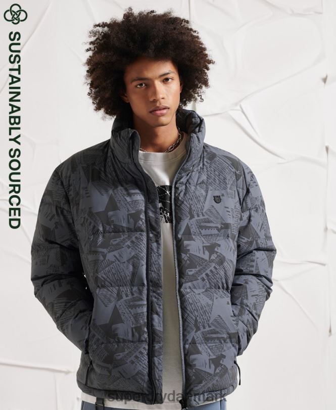 Superdry mørkegrå Mænd tøj overskydende reflekterende dunjakke 868VH4780