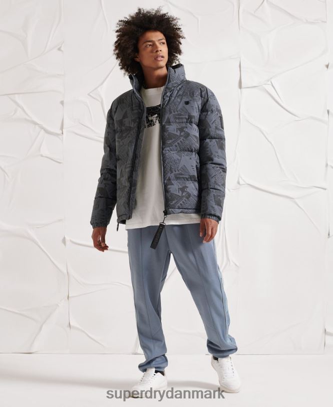 Superdry mørkegrå Mænd tøj overskydende reflekterende dunjakke 868VH4780