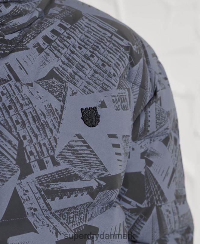 Superdry mørkegrå Mænd tøj overskydende reflekterende dunjakke 868VH4780
