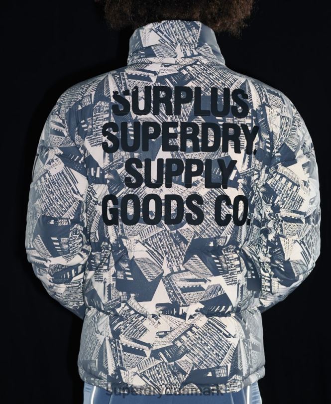 Superdry mørkegrå Mænd tøj overskydende reflekterende dunjakke 868VH4780
