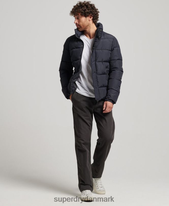 Superdry mørkegrå Mænd tøj retro pufferjakke 868VH4697