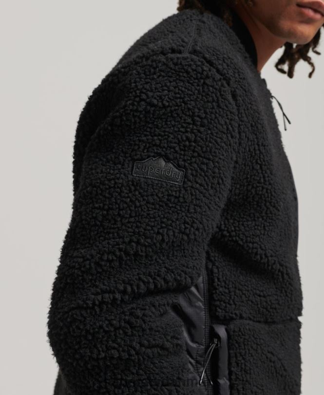 Superdry mørkegrå Mænd tøj sherpa jakke med lynlås 868VH4692