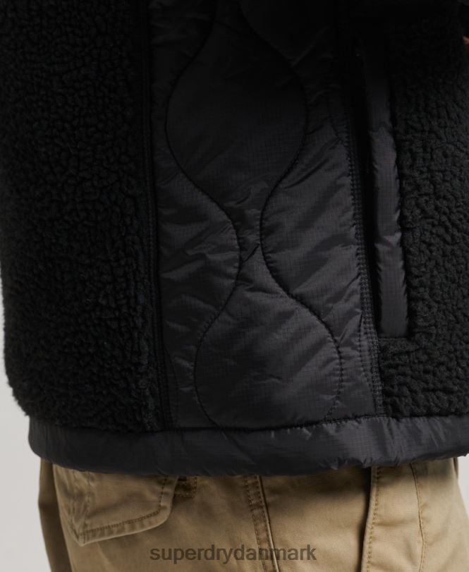 Superdry mørkegrå Mænd tøj sherpa jakke med lynlås 868VH4692