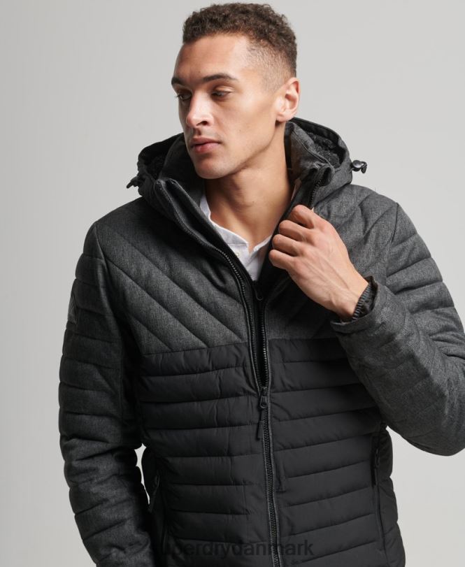 Superdry mørkegrå Mænd tøj tweed mix fuji jakke 868VH4548