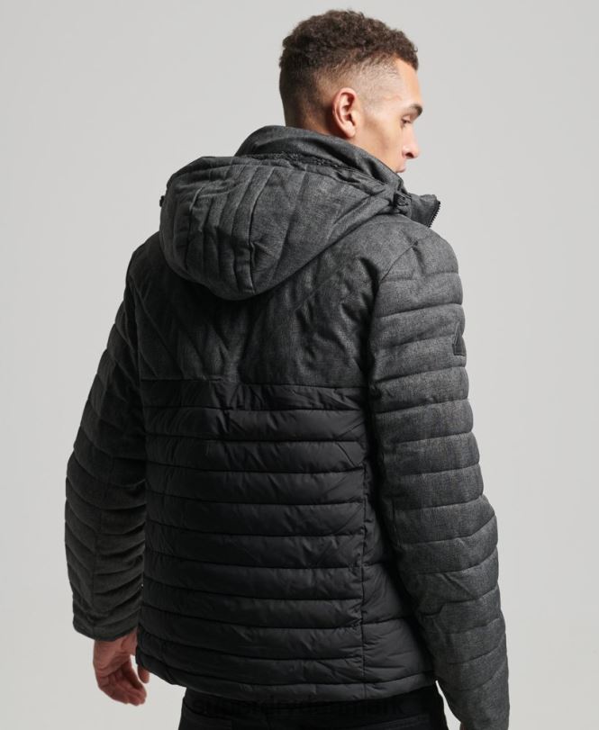 Superdry mørkegrå Mænd tøj tweed mix fuji jakke 868VH4548