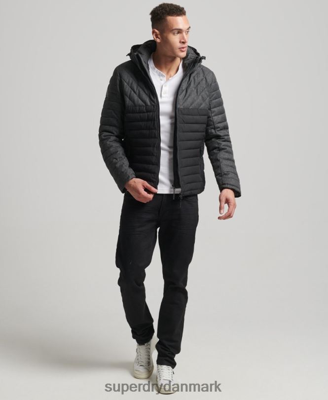 Superdry mørkegrå Mænd tøj tweed mix fuji jakke 868VH4548