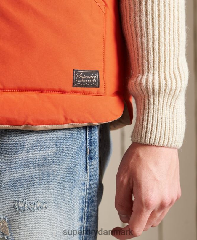 Superdry orange Mænd tøj bjerg læder mix vest 868VH4505