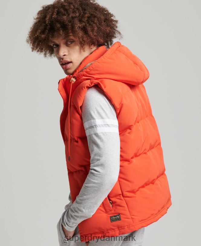 Superdry orange Mænd tøj everest puffer med hætte 868VH4460