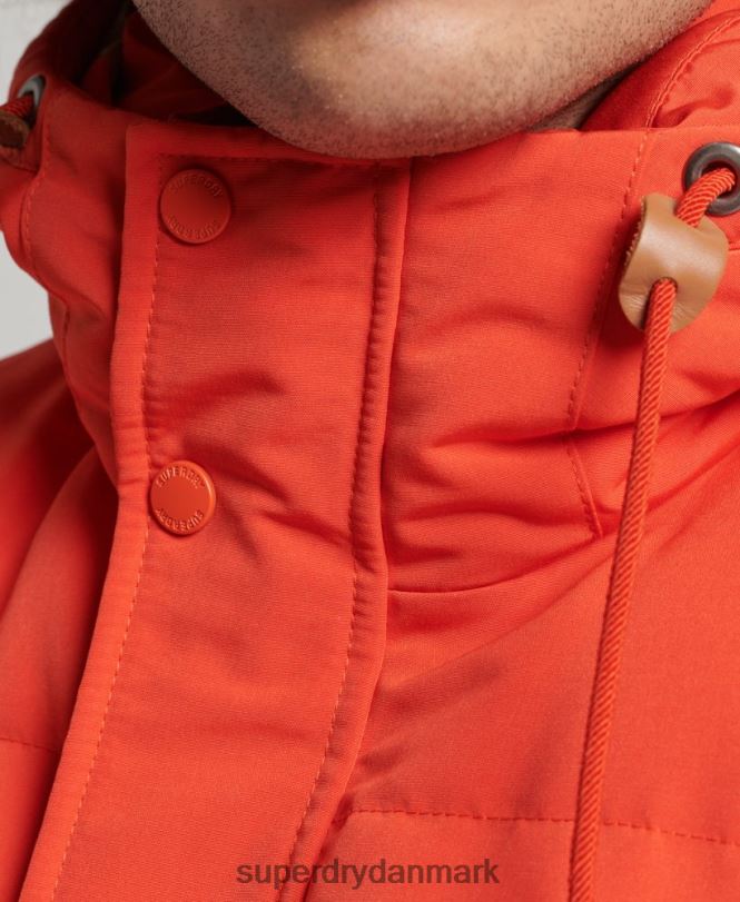 Superdry orange Mænd tøj everest puffer med hætte 868VH4460