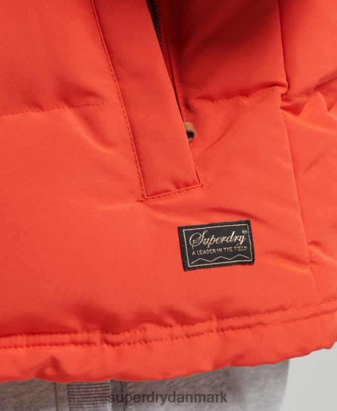 Superdry orange Mænd tøj everest puffer med hætte 868VH4460