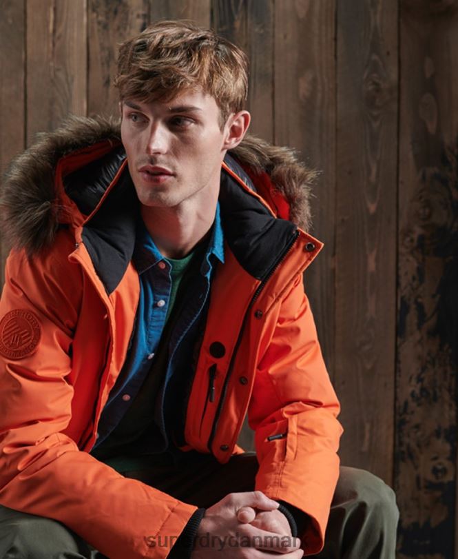 Superdry orange Mænd tøj everest snebomberjakke med dun 868VH1194