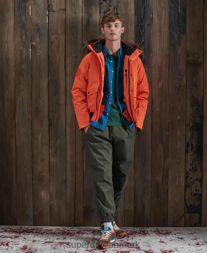 Superdry orange Mænd tøj everest snebomberjakke med dun 868VH1194