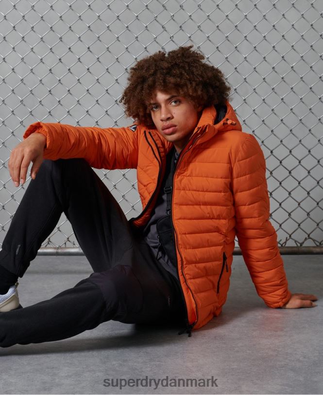 Superdry orange Mænd tøj fuji jakke med hætte 868VH4747