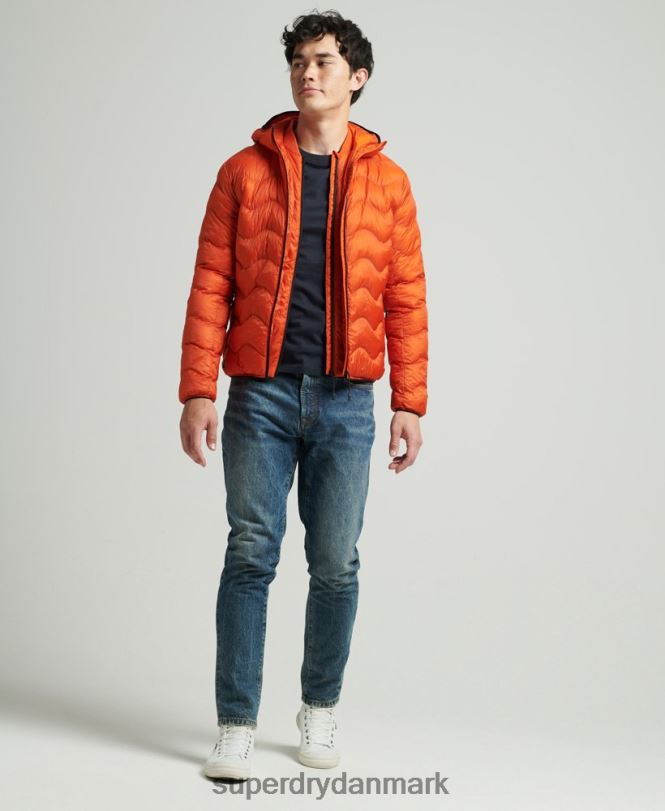 Superdry orange Mænd tøj mellemlagsjakke med hætte 868VH4527